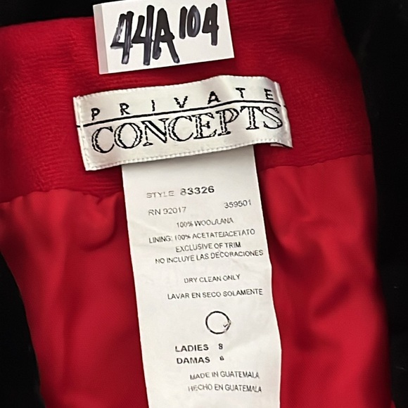 Vintage Red Wool Blazer Jacket Womens Size 8 Christmas Office Career Preppy - Picture 2 of 10